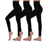 TRIUNION 3 Pack Thermal Fleece Lined Leggings Women High Waisted Tummy Control Winter Warm Yoga Pants for Workout&Running, Black, Large-X-Large