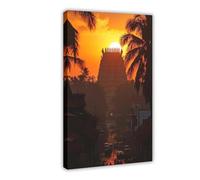 Trivandrum, Kerala Art Print, Padmanabhaswamy Temple Canvas Poster Bedroom Decor Landscape Office Room Decor Gift 08x12inch(20x30cm)