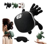 Trivaze The 3-in-1 Neck Massager, Real Touch Heat Massager Advanced Thermal Therapy at Home, 4D Wireless Massager Shiatsu Deep Tissue Relief with Hands and Fingers (Black)