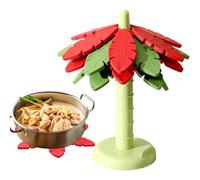 Trivets For Hot Dishes - Tree-Shaped Trivet | 5 Pieces Folding Tree Mountains | Non-Slip Silicone Words | Heat Resistant Mats For Meals Kitchen Kitchen Design