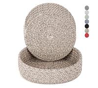Trivets for Hot Dishes, Trivets for Hot Pots and Pans, Hot Pads for Countertops, Coasters 4 Pcs and Storage Basket 1 Pack, Pot Holders for Kitchen, Cotton Hot Mats Cooking Pad Protect Table (Brown)