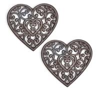 Trivets for Kitchen Worktops, 2pcs Heart-Shaped Trivets for Kitchen Heat-Resistant Cast Iron Decorative Pot Holder Mat, Pot Holders