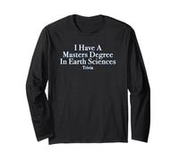 Trivia Lovers Funny Masters Degree in Earth Sciences Trivia Long Sleeve T-Shirt
