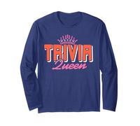 Trivia Queen Crown Smart Sassy Game Night Champion Long Sleeve T-Shirt