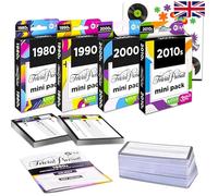 Trivial Pursuit Game Cards 4 Pack - Bundle with 4 Trivial Pursuit Mini Packs Featuring 1980s - 2010s Plus Tattoos | Trivial Pursuit Cards Mini Packs