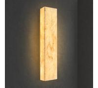 TRIVIDHA Alabaster Wall Sconces Natural Marble Bathroom Vanity Wall Light Fixture Square Alabaster Stone Wall Mount Lighting with Warm Light for Living Room Bedroom Hallway Stairs