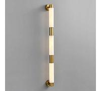 TRIVIDHA Modern Alabaster Wall Light Long Tube Marble Wall Lamp Brass Bathroom Vanity Light Fixture Cylindrical Stone Wall Mount Light Hardwired for Living Room Bedroom Kitchen Hallway Entryway