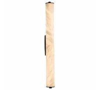 TRIVIDHA Natural Alabaster Sconce Marble Wall Sconce Modern Bathroom Vanity Wall Light Cylindrical Stone Wall Lamp Brass Base Alabaster Wall Lighting For Living Room Bedroom Restaurant Kitchen Hallway