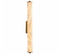 TRIVIDHA Natural Alabaster Sconce Marble Wall Sconce Modern Bathroom Vanity Wall Light Cylindrical Stone Wall Lamp Brass Base Alabaster Wall Lighting For Living Room Bedroom Restaurant Kitchen Hallway