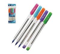 Trivo Plus Ballpoint Pens, Pack of 5, BLUE, Fine Point (0.7mm) Ball Pens, Perfect For Office School Home Business Use, Multi Pack, iZOFAX Black Ball Pen