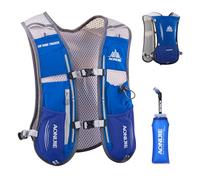 TRIWONDER 5L Running Vest Hydration Backpack Pack Running Hydration Vest Marathon Race Water Backpack Cycling Hiking for Men Women (Blue - with a Soft Water Bottle)