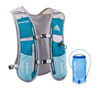 TRIWONDER 5L Running Vest Women Men Hydration Vest Running Water Backpack Outdoor Sport Hydration Pack for Trail Cycling Marathon Hiking (Light Blue - with a 1.5L Water Bladder, One Size)