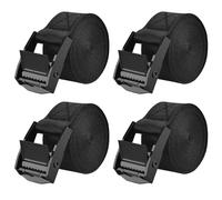TRIWONDER Cam Buckle Tie Down Straps 4 Pack, 0.5m x 25mm Heavy Duty Lashing Straps with Quick Release, Adjustable for Truck, Motorcycle, Cargo, Trailer, Luggage (Black)