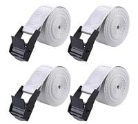 TRIWONDER Cam Buckle Tie Down Straps 4 Pack, 1.5m x 25mm Heavy Duty Lashing Straps with Quick Release, Adjustable for Truck, Motorcycle, Cargo, Trailer, Luggage (Grey)