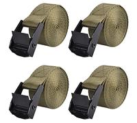 TRIWONDER Cam Buckle Tie Down Straps 4 Pack, 2m x 25mm Heavy Duty Lashing Straps, Quick Release Adjustable Truck Straps for Motorcycle, Cargo, Trailer, Luggage, Roof Rack (Green)