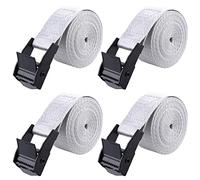 TRIWONDER Cam Buckle Tie Down Straps 4 Pack, 2m x 25mm Heavy Duty Lashing Straps with Quick Release, Adjustable for Truck, Motorcycle, Cargo, Trailer, Luggage (Grey)