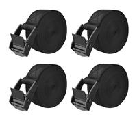 TRIWONDER Cam Buckle Tie Down Straps 4 Pack, 4m x 25mm Heavy Duty Lashing Straps with Quick Release, Adjustable for Truck, Motorcycle, Cargo, Trailer, Luggage (Black)