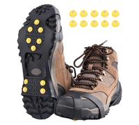 TRIWONDER Crampons with 10 Teeth, Shoe Claws, Shoe Spikes, Snow Chains, Non-Slip Spikes, Ice Grips for Hiking, Ice Snow (Black, XL)