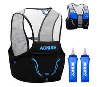 TRIWONDER Hydration Backpack 2.5L Running Hydration Vest Running Backpack Lightweight Hydration Pack for Trail Marathon Hiking Cycling (Blue & Black - with 2 Soft Water Bottles, L/XL - 102-115cm)