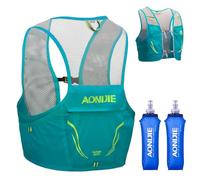 TRIWONDER Hydration Backpack 2.5L Running Hydration Vest Running Backpack Lightweight Hydration Pack for Trail Marathon Hiking Cycling (Light Blue - with 2 Soft Water Bottles, M/L - 90-102cm)
