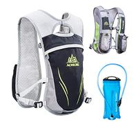 TRIWONDER Hydration Backpack 5.5L Hydration Pack Water Backpack Hydration Vest Running Backpack Water Bag for Cycling Marathon Hiking (Grey - with 2L TPU Water Bladder)