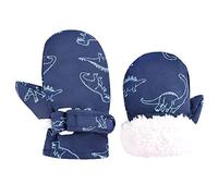 TRIWONDER Kids Winter Mittens Water Resistant Snow Gloves with Cute Dinosaur Design for Toddlers Boys Girls, Warm Thermal Fleece Lined for Snowboarding Skiing Sledding (Navy Blue, M(2-4 Years))