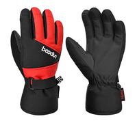 TRIWONDER Kids Winter Ski Gloves Children Snow Thermal Warm Gloves Touch Screen Support for Skiing Snowboarding, Black&Red, S/M(6-9 Years)