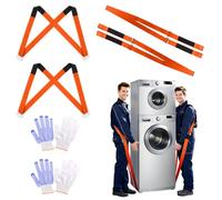 TRIWONDER Lifting Straps 2-Person Adjustable Moving Straps for Furniture, Appliances, Mattresses, Heavy Objects (Orange - Shoulder Lift)