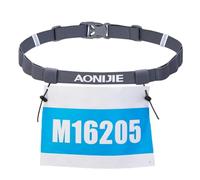 TRIWONDER Running Belt for Triathlon Marathon Adjustable Race Number Belt with 6 Elastic Gel Loops Lightweight Bib Holder (Grey)
