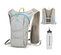 TRIWONDER Running Vest for Men Women Lightweight Hydration Pack Backpack Hydro Daypack for Trail Marathoner Running Race Cycling (Grey - with a 350 Soft Flask)