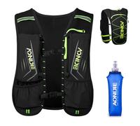 TRIWONDER Running Vest Men Women Hydration Pack Running Backpack Lightweight Marathon Hydration Vest Rucksack for Cycling Hiking (Black - with a 500ml Bottle)