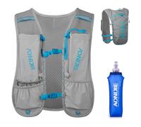 TRIWONDER Running Vest Men Women Hydration Pack Running Backpack Lightweight Marathon Hydration Vest Rucksack for Cycling Hiking (Grey - with a 500ml Bottle)