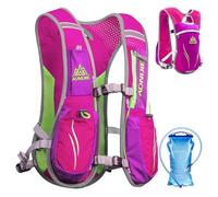 TRIWONDER Running Vest Women Men Lightweight Breathable 5.5L Hydration Backpack Water Vest Pack for Trail Marathon Hiking Cycling (Rose Red - with a 1.5L Water Bladder)