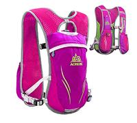 TRIWONDER Running Vest Women Men Lightweight Breathable 5.5L Hydration Backpack Water Vest Pack for Trail Marathon Hiking Cycling (Rose Red - Only Vest)