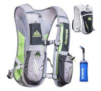 TRIWONDER Running Vest Women Men Lightweight Breathable 5.5L Hydration Backpack Water Vest Pack for Trail Marathon Hiking Cycling (Grey - with a 350ml Soft Flask)