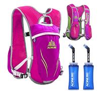 TRIWONDER Running Vest Women Men Lightweight Breathable 5.5L Hydration Backpack Water Vest Pack for Trail Marathon Hiking Cycling (Rose Red - with 2 Soft Water Bottles (350ml))