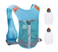 TRIWONDER Running Vest Women Men Reflective Hydration Running Backpack Water Vest Hydration Pack for Marathon Hiking Cycling (Blue - with 2 Water Bottles)