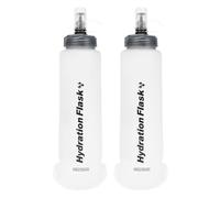 TRIWONDER Soft Flask Collapsible Running Vest Water Bottle 500ml Folding Water Pouch for Marathon Cycling Hiking (White - 2 Pcs)