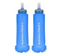 TRIWONDER Soft Flask Collapsible Running Vest Water Bottle 500ml Folding Water Pouch for Marathon Cycling Hiking (Blue - 2 Pcs)