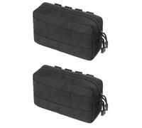 TRIWONDER Tactical Admin Molle Pouch EDC Pouch EMT Utility Bag Military Belt Pouch Molle Pouches for Hiking Hunting (Black - 2 Pack)