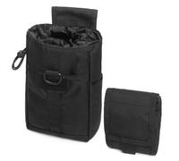 TRIWONDER Tactical Molle Dump Pouch Drawstring Magazine Pouch Foldable Ammo Utility Military Waist Bag for Outdoor Hunting (01 Black)