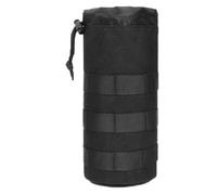 TRIWONDER Tactical Molle Water Bottle Pouch Hydration Carrier with Adjustable Drawstring for Military Backpack, Vest, Outdoor Hiking & Camping (Black, 1 Pack)