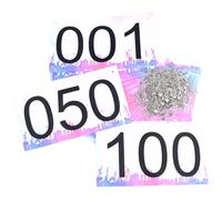 TRIWONDER Tyvek Race Bib Competitor Numbers with Safety Pins, 4"x7" (set of 001-100 or 001-200), Tearproof and Waterproof for Marathon Races and Events (Colorful- Numbers 001-100)