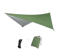 TRIWONDER Waterproof Camping Tarp Shelter Lightweight Hammock Rain Fly Tent Tarpaulin for Hiking Beach Picnic, Includes Pegs, Ropes, Carry Bag (Green, 230 x 140 cm)