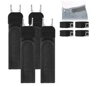 TRIWORKS 4 PCS No Buckle Belts for Men & Women,Adjustable Tactical Metal Hook Elastic Buckleless Belt Magic Tape Work Belt for Work, Business, Travel, Jeans, Black, Fit 2 loop distance 7"-10"