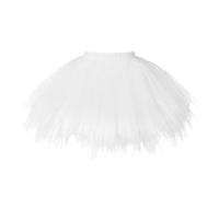 TRIWORKS Plus Size White Tutu Adult Women Ballet Bubble Tulle Skirt for Dance Layered Tulle Petticoat Halloween Tutu XL