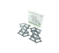 Trixbrix 45° Left Crossing 2 pcs - compatible with Lego City Train | Fits Lego City Train sets: 60197, 60198, 60205, 60238, 60336, 60337, 10277, 60051, 60052, 60098, 60423 · Made in EU