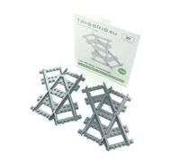 Trixbrix Crossings, 2pcs 45 deg. Left, Standard Gauge, Compatible with Lego City Train Sets 60197 60198 10277 60205 60238