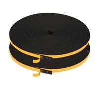 TriXcelent 6mm x 1.5mm Black Foam Tape - 20M Long, Thin Draught Excluder for Silent Door Closing & Window Sealing