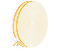 TriXcelent 6mm x 1.5mm White Foam Tape - 20M Long, Thin Draught Excluder for Silent Door Closing and Window Sealing
